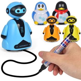 Robô Pinguim de Indução Criativa Brinquedo Educacional Segue Linha Rabisco