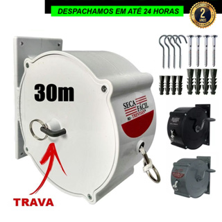 Varal De Roupas Retrátil Recolhivel Para Parede Seca Fácil Com Corda De 30m  Manivela Carretilha Para Apartamento em Oferta na Shopee