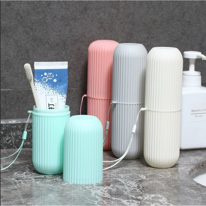 Porta Escova De Dente Pasta Dental Talheres Pinceis Necessaire Estojo Portátil Multiuso em Oferta na Shopee