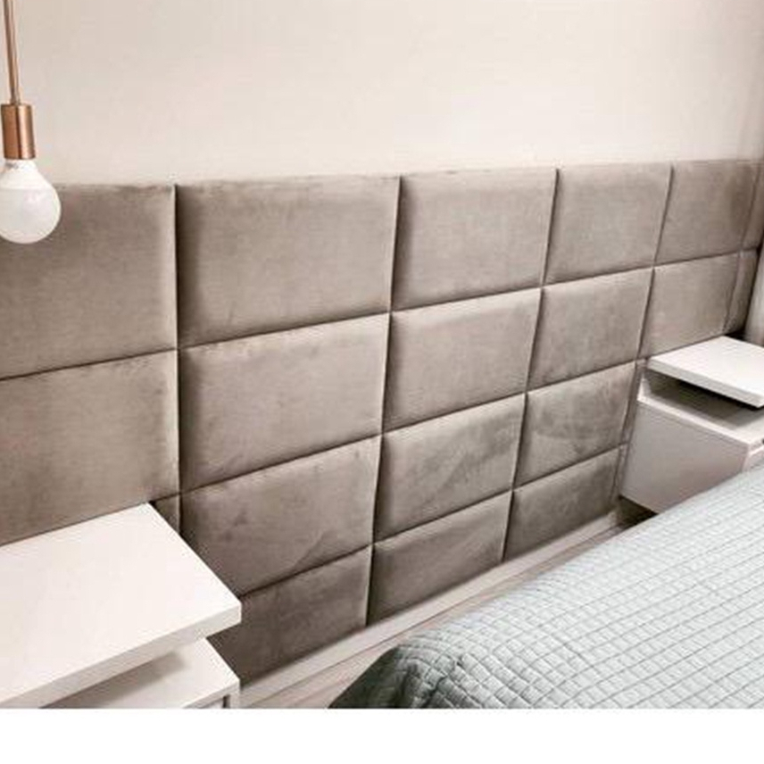 Cabeceira Cama Box Kits placas adesivas de 3 Ate 10 Modulos Veludo Cama King size Envio Imediato