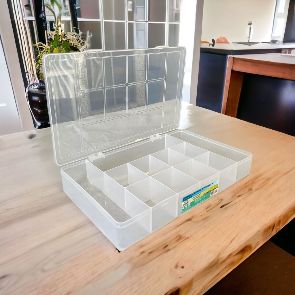 Caixa Organizador C/11 Divisória Transparente M Utilidades De Casa Plasmont