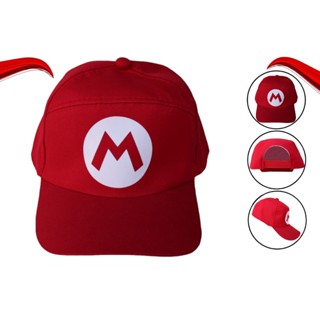 Boné Do Personagem Super Mario Bros Vermelho em Oferta na Shopee