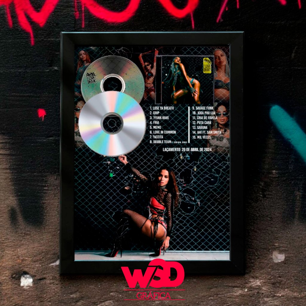 Quadro Anitta - Funk Generation  - com CD - ilustrativo -  30x42cm A3