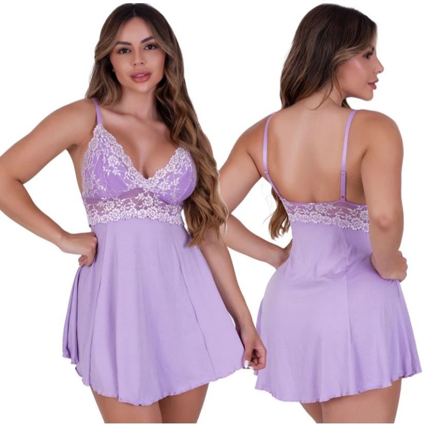 Camisola Renda Bicolor em Suede Feminina  sem Bojo Microfibra Light Fresquinho E Macio