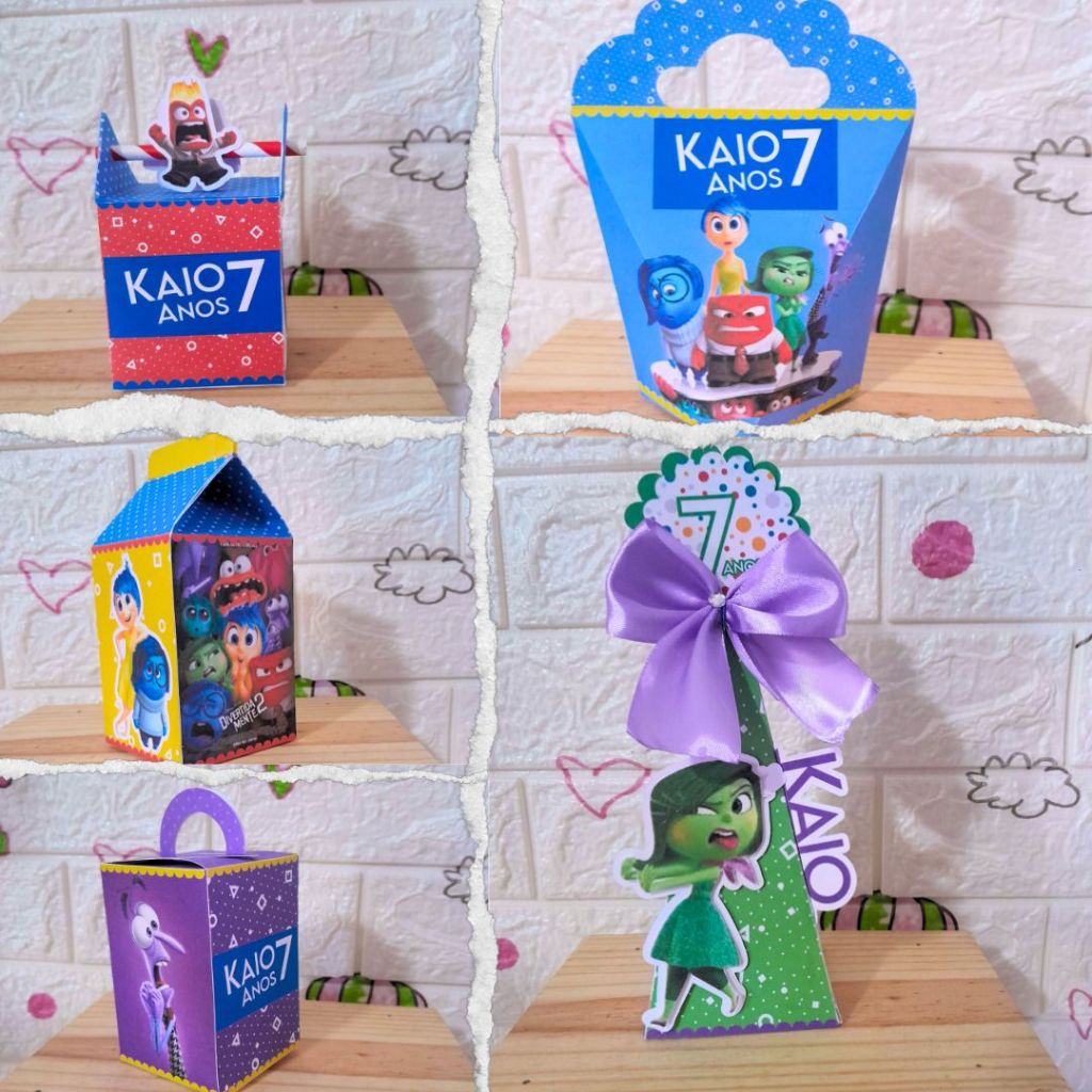 PEGUE E MONTE - Kit festa Personalizada Divertidamente 2 variação 1 Lembrancinhas Caixinhas para festa