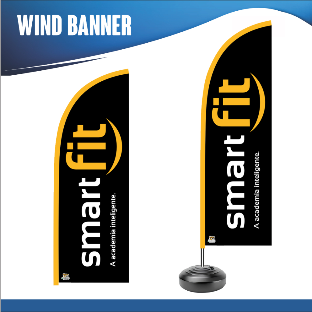 Wind Banner para ACADEMIA SMART FIT bandeira para Academia Smartfit - Kit Completo com Bandeira, Haste e Base