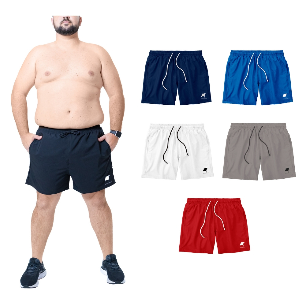 Kit 6 Shorts Masculino com Elastano Plus Size Academia Esporte Treino Bermuda Praia Básico Liso