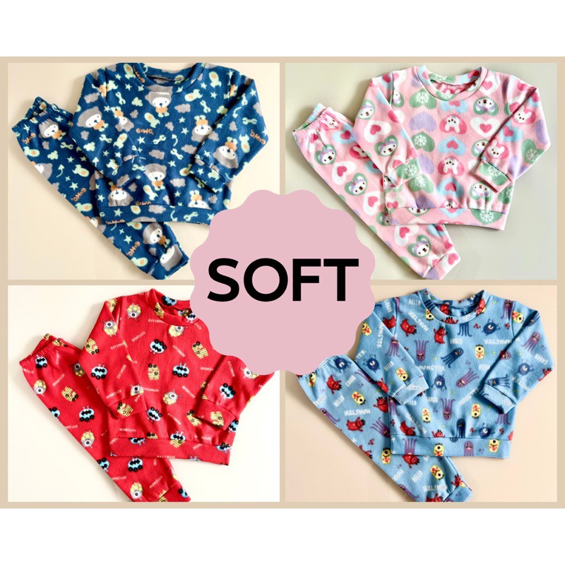 Pijama Conjunto Infantil Bebê Soft Inverno Quentinho Estampado