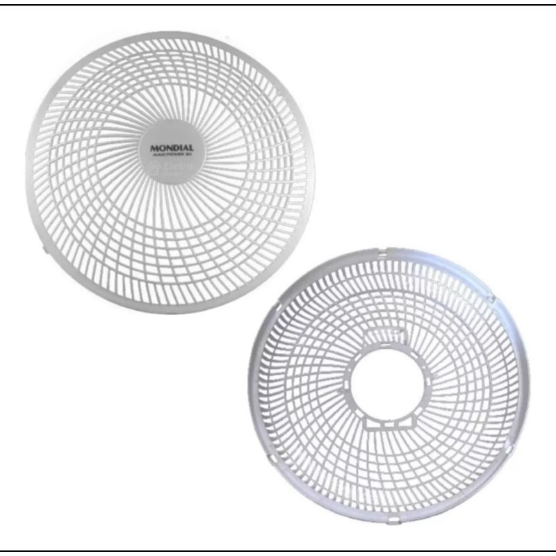 KIT GRADE DIANTEIRA E GRADE TRASEIRA PARA VENTILADOR MONDIAL 40CM ESCOLHA A COR PRETO OU BRANCO