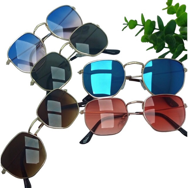 Óculos de Sol Hexagonal Infantil Menina Feminino Masculino