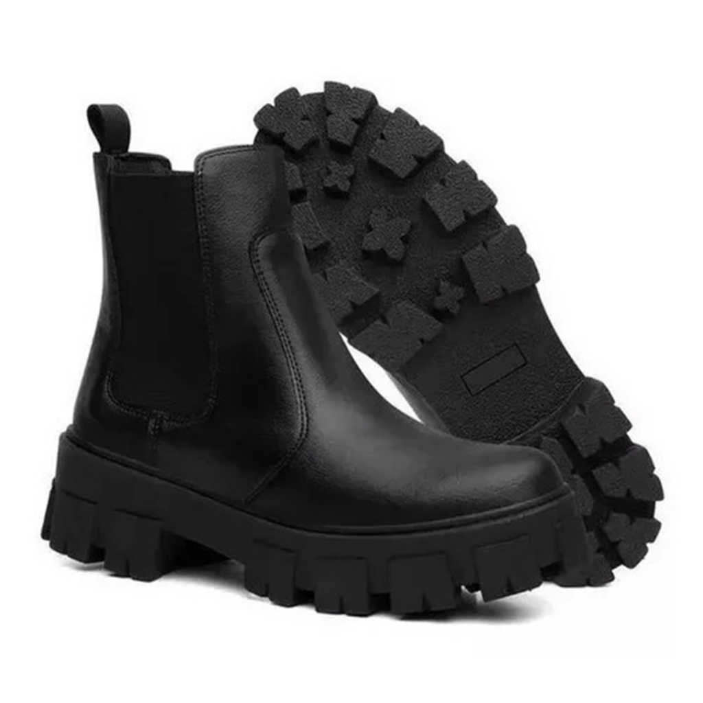 Bota Coturno Feminino Tratorada Chelsea Macia Confortável Super Oferta