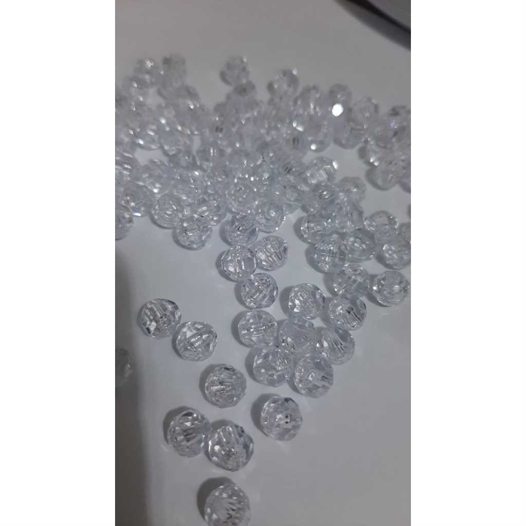 Pacote de Bola Sextavada  500gr transparente cristal Lustres Vasos Cordão Artesanato Bolsas