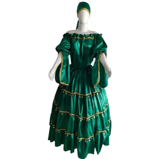 BLUSA , SAIA E LENÇO CIG. ESMERALDA COM - 4,5M DE RODA- COMPLETO-- umbanda ----ENVIAMOS O MAIS RÁPIDO POSSÍVEL----