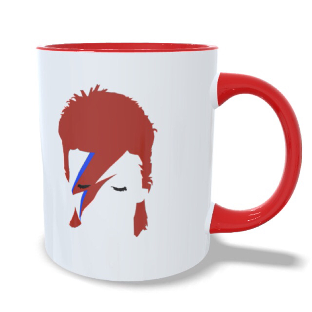 Caneca David Bowie Silhueta Logotipo Nome Rock Classic Music Porcelana Café Chá
