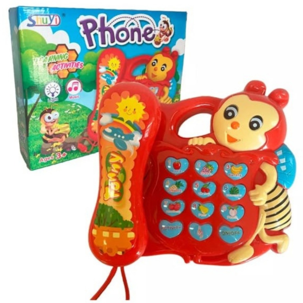 TELEFONE musical com luz e som ABELHA UNICORNIO animais TELEFONINHO piano didatico BB 12 TECLAS