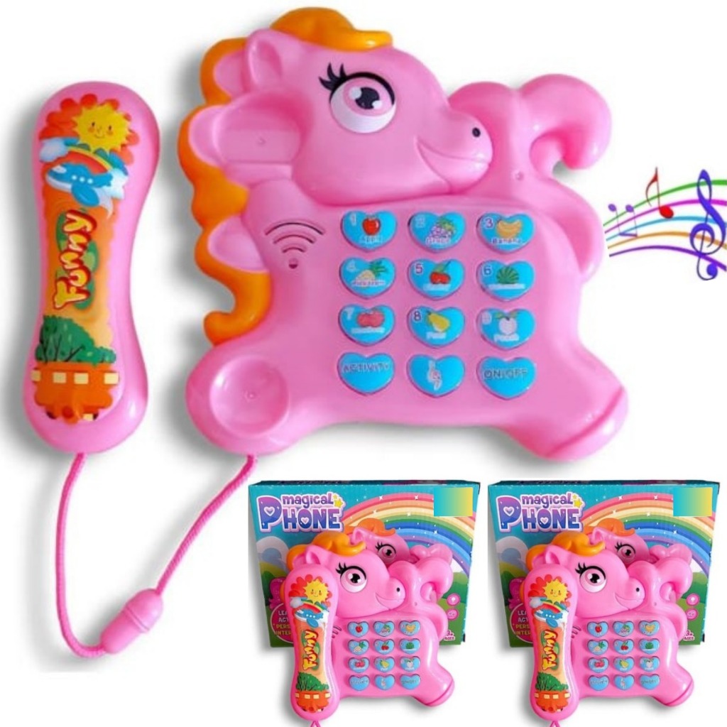 KIT 2 TELEFONE musical luz e som ABELHA UNICORNIO animais TELEFONINHO piano INTERATIVO 12 TECLAS