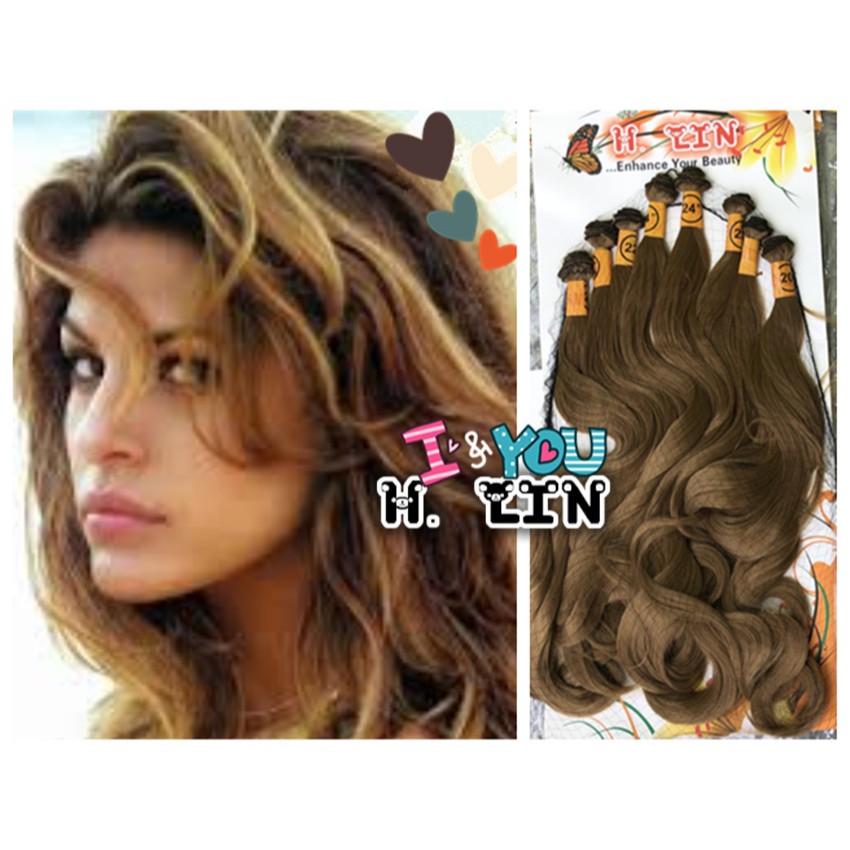 8 telas organico cor 27# liso onduolado loiro mel cabelo 260gramas 60cm marca H. Lin Brazuca