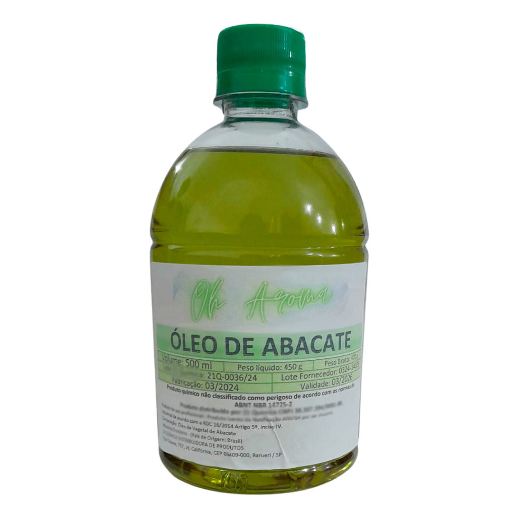 Óleo De Abacate 500ml 100% Puro Cicatrizante/hidratante