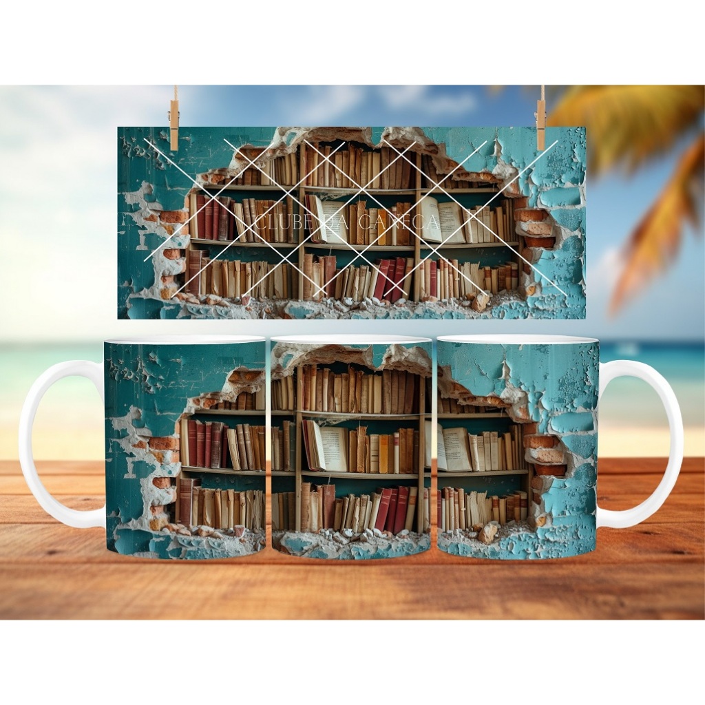 Caneca Efeito 3D Livro Presente Leitura Novidade  Amiga Amigo Exclusivo Promoção -325ml ENVIO RAPIDO