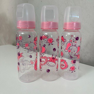 Kit com 6 mamadeiras barato bico silicone 240ml estampas sortidas orto ou redondo em Oferta na Shopee