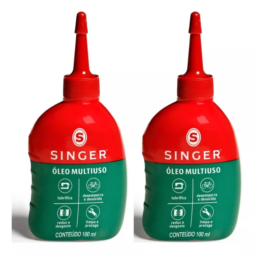 Óleo Singer 100ml Kit com 2 Unidades Máquina de Costura em Oferta na Shopee