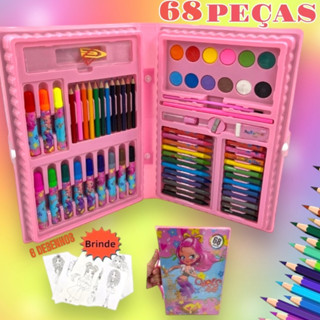 Estojo Maleta Kit de pintura Infantil Rosa em Oferta na Shopee