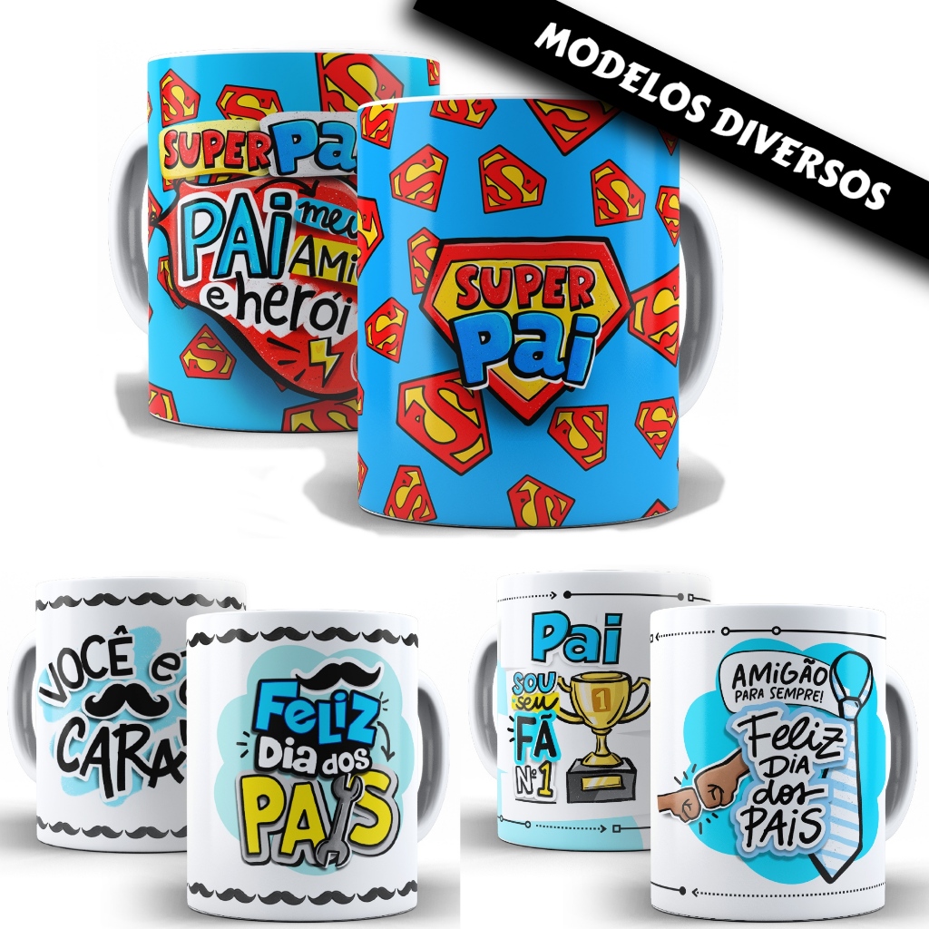 Caneca Personalizada Presente Dia Dos Dia dos Pais Papai Pai Padrasto Avô Modelos Diversos - 325 Ml Oferta