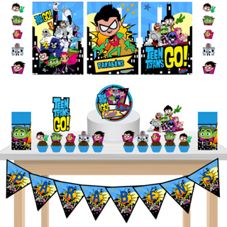 Kit Festa Fácil Kit só um Bolinho Jovens Titãs Desenho Animado Mêsversário Aniversário em Oferta na Shopee