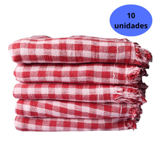 Kit 10 Panos de Chão Xadrez Vermelho Saco Duplo Limpeza Geral Tamanho Grande 45x65 Multiuso em Oferta na Shopee