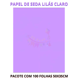 Papel de Seda Lilás Claro Pacote com 100 folhas  Artesanato Presentes em Oferta na Shopee
