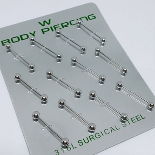 Piercing de língua 18mm cartela 12 unidades aço cirúrgico. em Oferta na Shopee