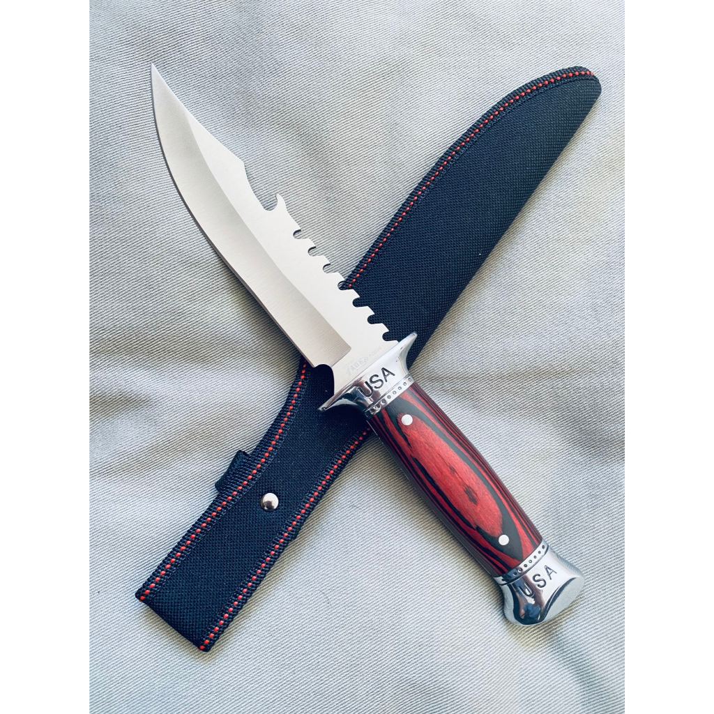 Imagem Faca Churrasco Profissional Muito Afiada Luxuosa Fulltang Inox A59 Luatek