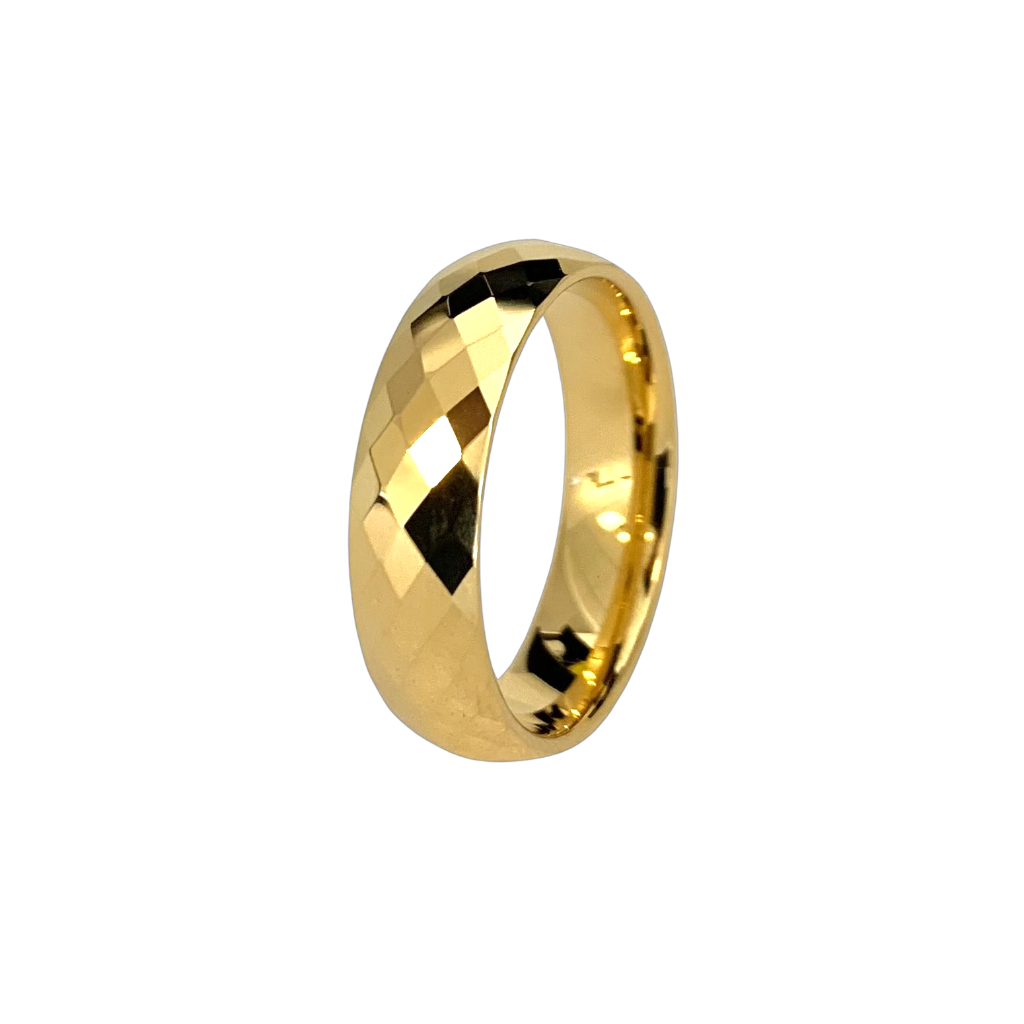 Aliança Avulsa Casamento Tungstênio Banhada a Ouro 18k 6mm