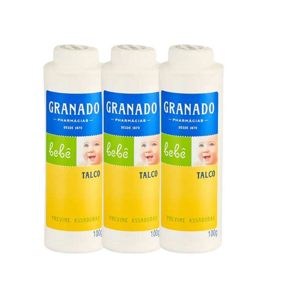 Kit C/3 Talco Infantil Granado Antiassadura Para Bebê 100g