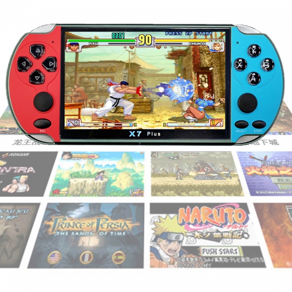 PSP Retro X7 Plus Video Game Console Portátil GBA SFC Handheld Game Tela Grande 5.1