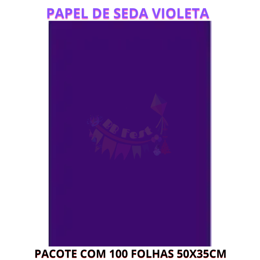 Papel de Seda Violeta Pacote com 100 Folhas 50x35cm Artesanato Presentes