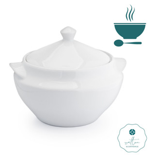Sopeira de Porcelana branca 2900ml para sopas caldos eventos jantares e decoração sofistic...