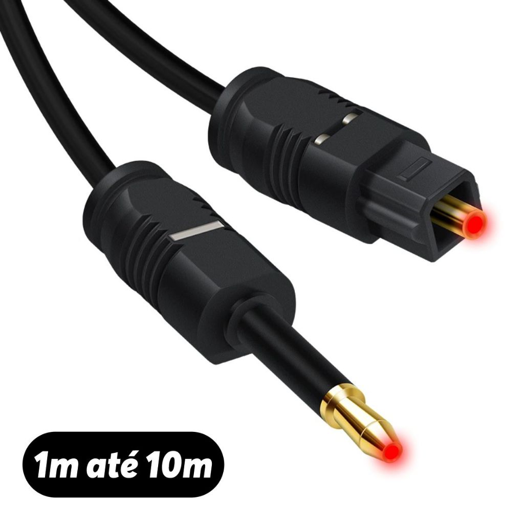 Cabo Óptico de Áudio Som Digital Mini Toslink 3,5mm SPDIF 1m 2m 3m 5m 10m 1 2 3 5 10 metros