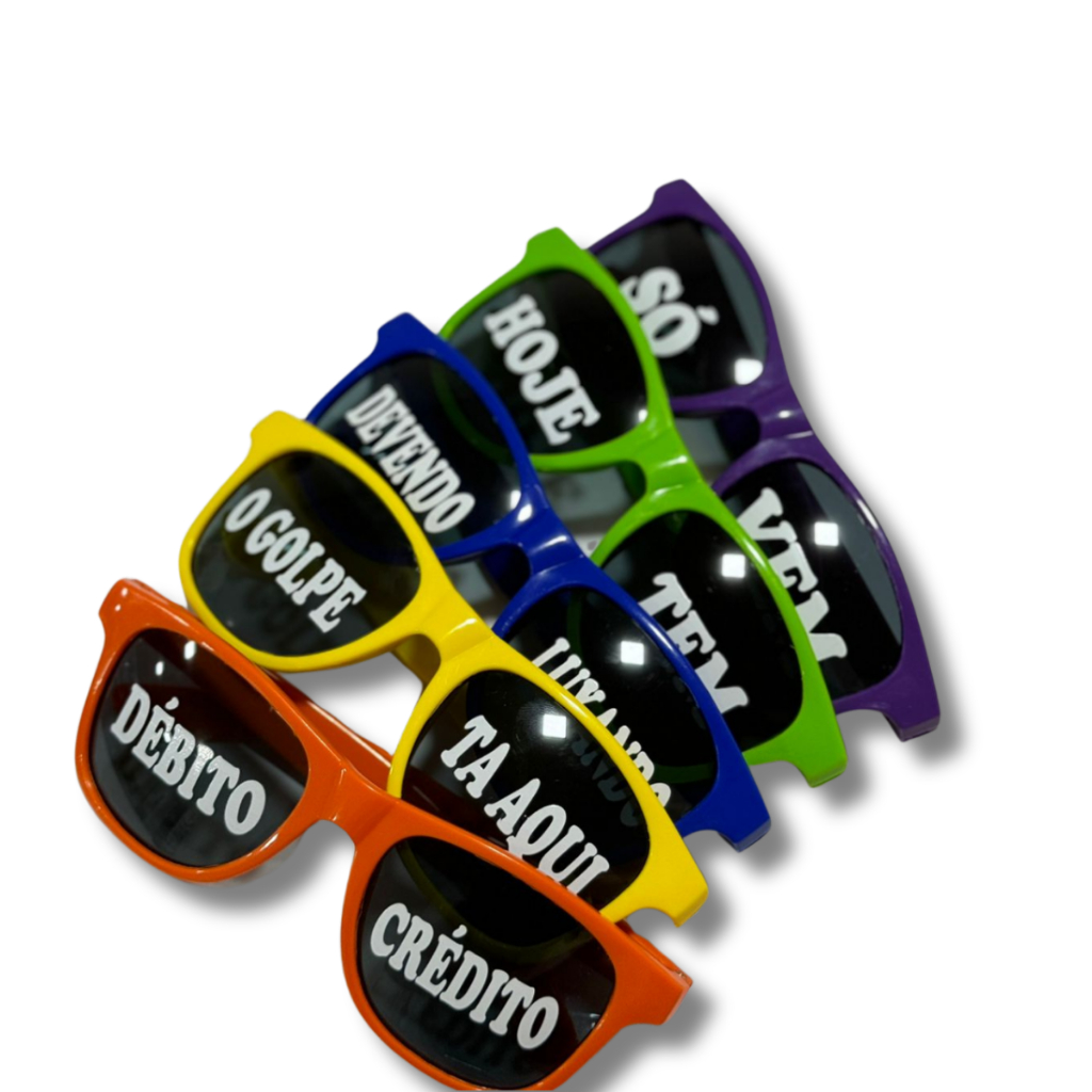 Kit 5 Óculos Escuro MADU WF Clássico Com Frases Festa Balada