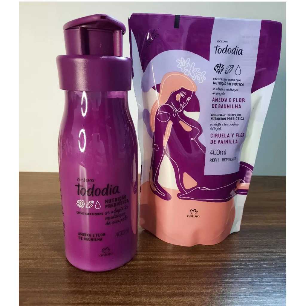 Kit Hidratante Natura Tododia  400ml + Refil 400ml Ameixa e Flor de Baunilha