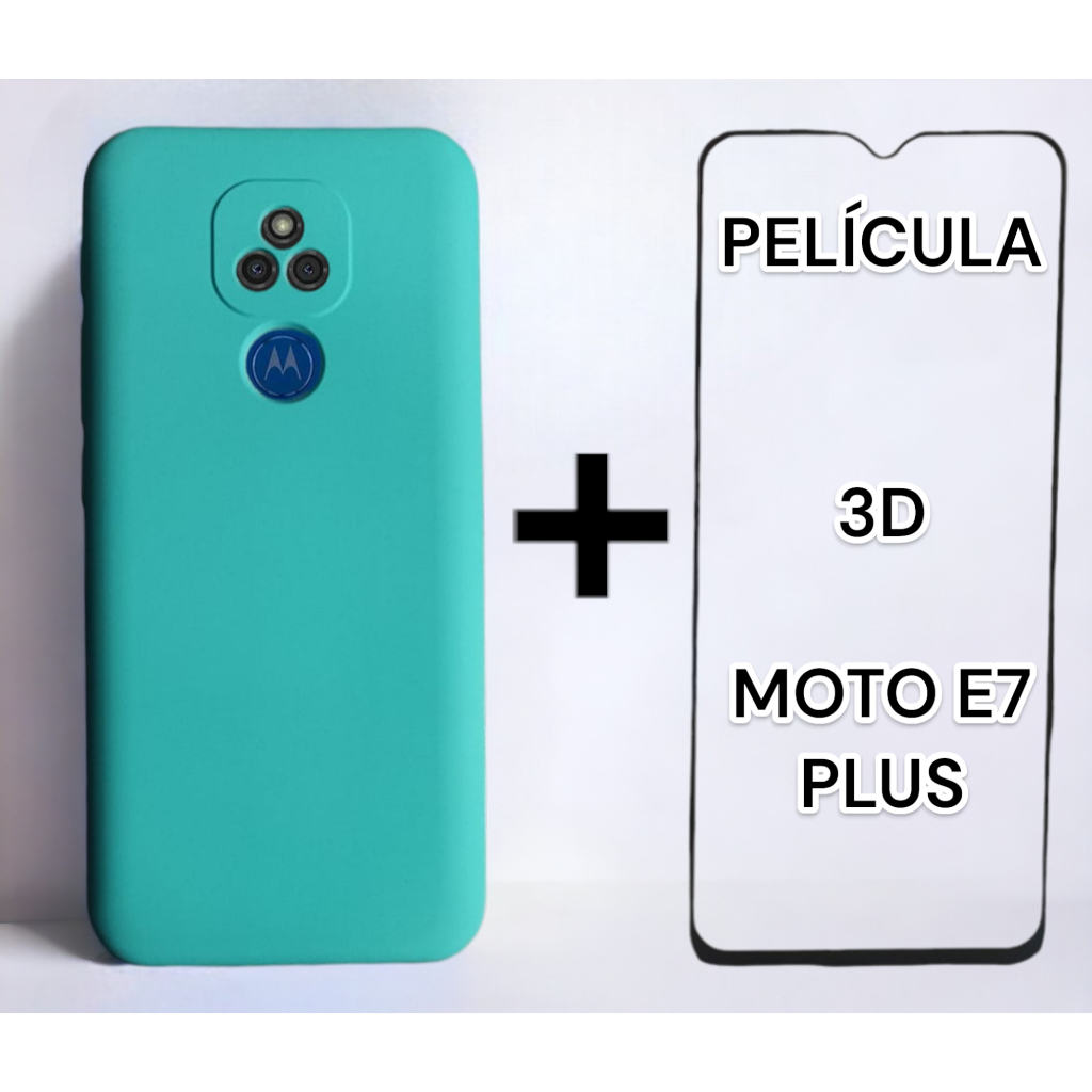 Kit capa capinha CASE MOTO E7 PLUS + Pelicula 3D