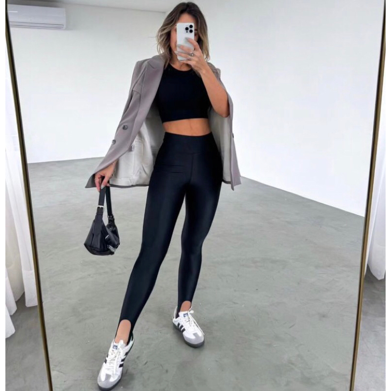 Calça Legging Pezinho Gringa Moda Fitness Cintura Alta