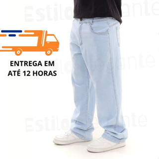 Calça Jeans Balão Boca Larga Estilosa Moda Masculina Dazzling 100 % Algodão- Estilo Mandrake em Oferta na Shopee