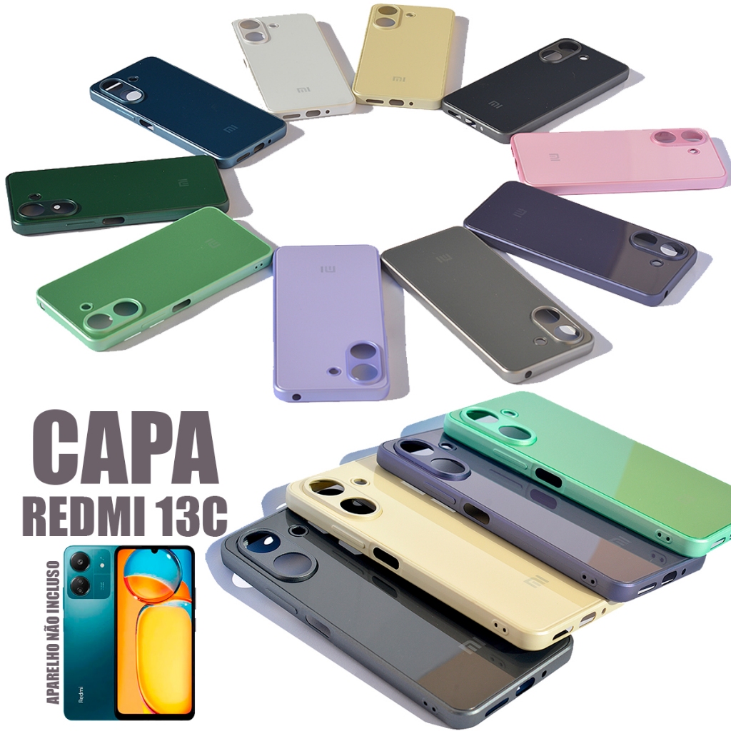 Capa Capinha Xiaomi Redmi 13C - 4G Acabamento Premium Aveludada, Varias Cores