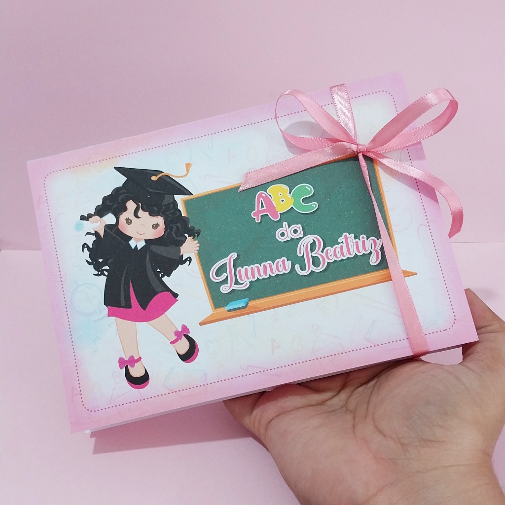 Lembrancinhas ABC Personalizadas | Kit Massinha Escolar | 02 Forminhas + Massinha | Festa Infantil Formatura