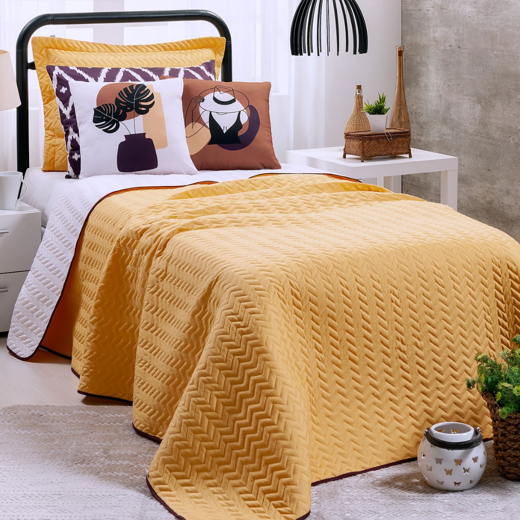 Colcha Cobre Leito Solteiro Dupla Face 5 Peças Colorful em Oferta na Shopee