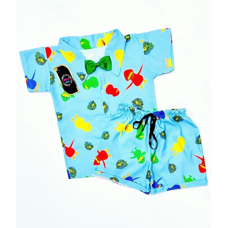 CONJUNTO MAURICINHO TEMÁTICOS PATINHO COLORIDO BENTO E TOTO ROUPA INFANTIL em Oferta na Shopee