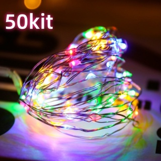 50 Peças 2M LED Fio De Luz Fio De Cobre Luzes De Fadas Festa De Casamento Natal Decoração De Bar De Halloween em Oferta na Shopee