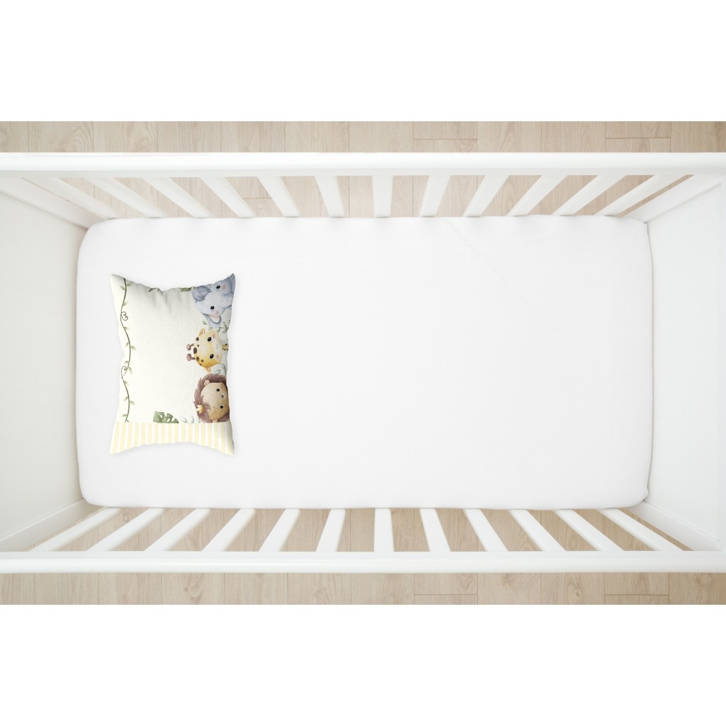 Lençol Berço Safari kids 2 Peças (Lençol Liso + Fronha Estampada) Decoração, Bebê, Quarto, Infantil