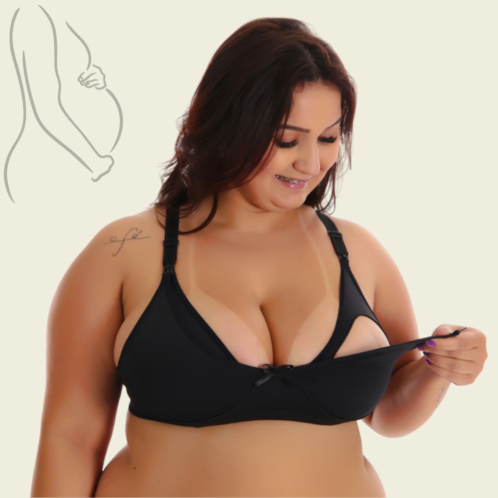 Sutiã de Amamentação Plus Size Básico Liso Maternidade Pós Parto Confort em Oferta na Shopee